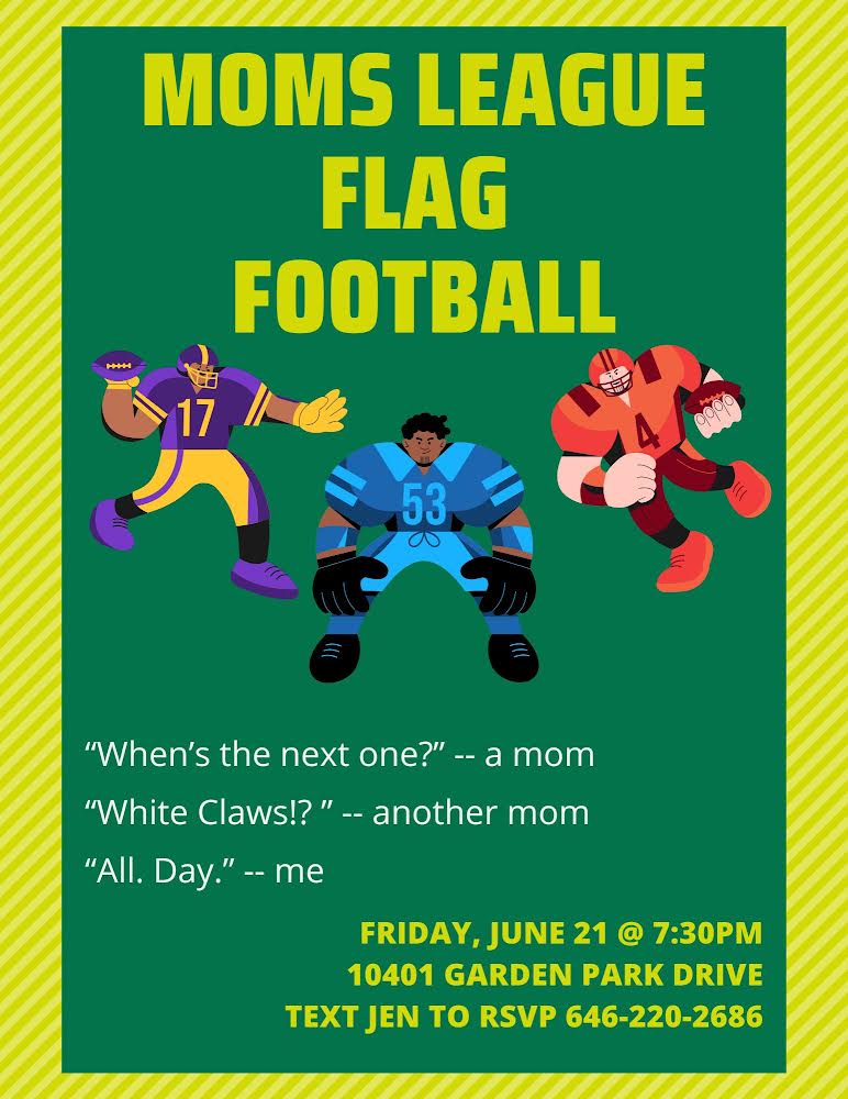 jennailsit19's tweet photo. Moms (and ur friends &amp; fam)! Just come! It’s so fun. You. Me. Other fun people. Ice cold bevs. Schnacks. Sun will have set. Let’s go! #momsleagueflagfootball #womensflagfootball #lasvegas #moms https://t.co/9TE6Z0K2Wr