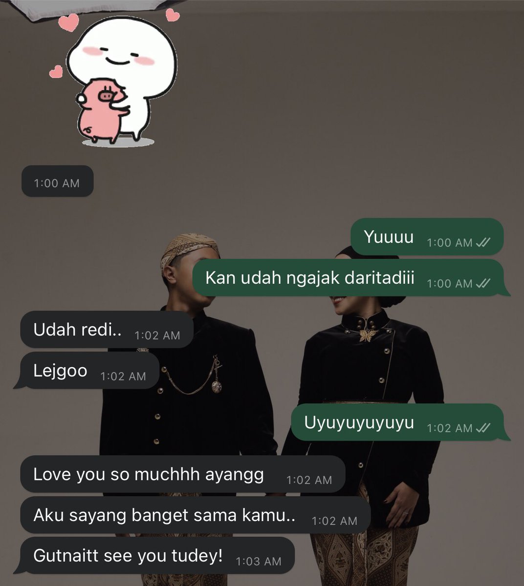 tiarasuher's tweet photo. gpp gpp duniaku gonjang ganjing asal masih ajojing 🫶🏻 
sekelibat kesenangan dari calon suami yang tidak sehari pun tidak mengucapkan "love you"..
(Maafin cringe, buat kenang2an yang ditunjukin ke anak lajang dan gadisku nanti) 😝 https://t.co/nSJ7TVtlm2