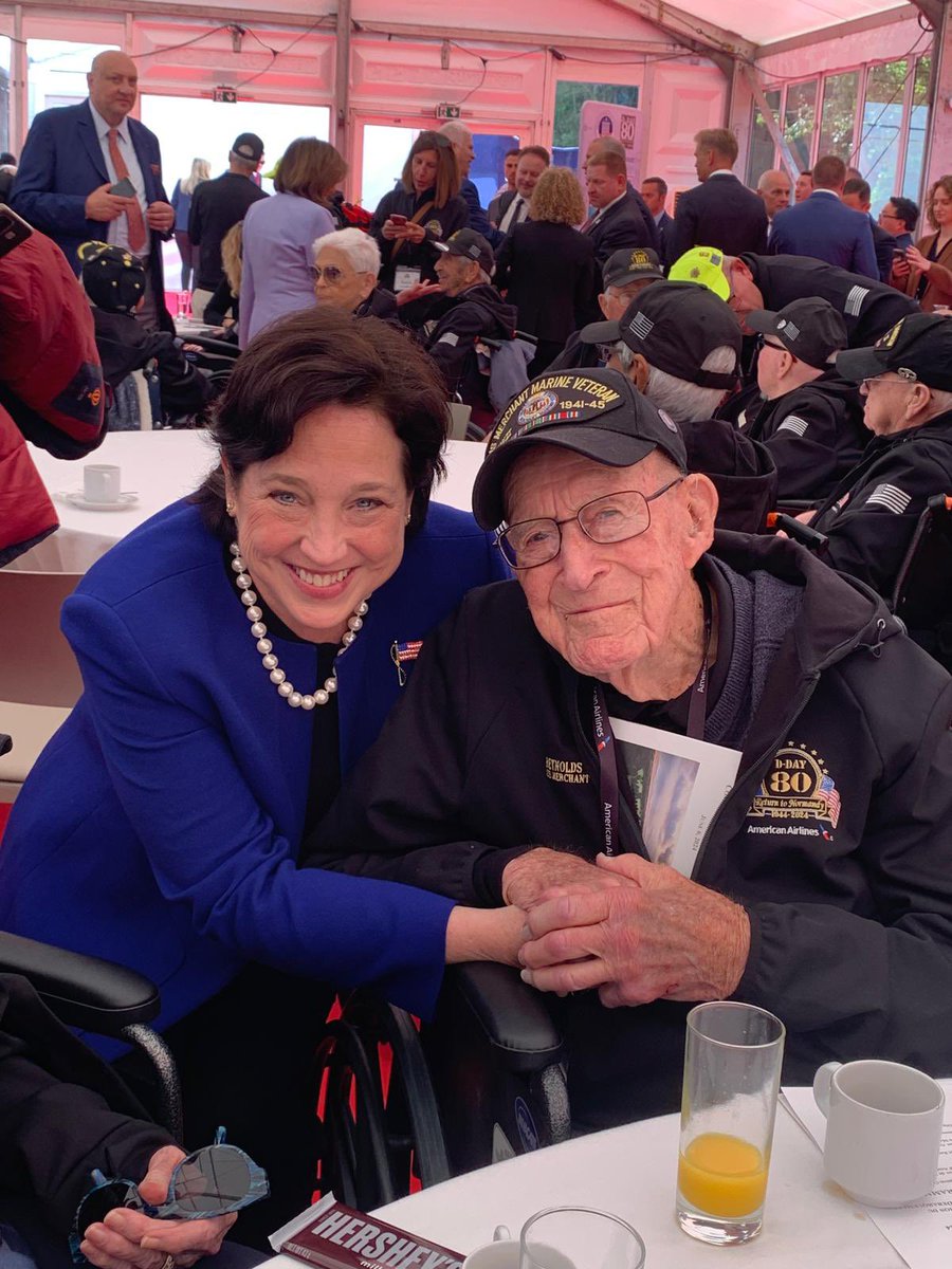 jeanmanes's tweet photo. Filled with gratitude for the Greatest Generation. What a privilege to honor them today in Normandy, France. DDay 80th. From the oldest at 107 years young. 🙏🇺🇸 https://t.co/dzG0YSVQK0