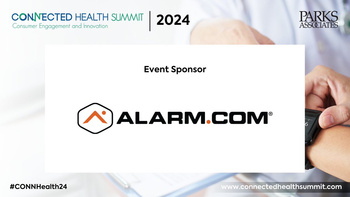 👏 Big shoutout to our sponsor <a href="/AlarmDotCom/">Alarm.com</a> for making our upcoming event possible! We couldn't do it without you!

🚀 Secure your spot "Health Tech Revolution: Connected Devices and Strategies" now: parksassociates.com/event/connecte…
Gain complimentary access with code CHSVIRTUALVIP