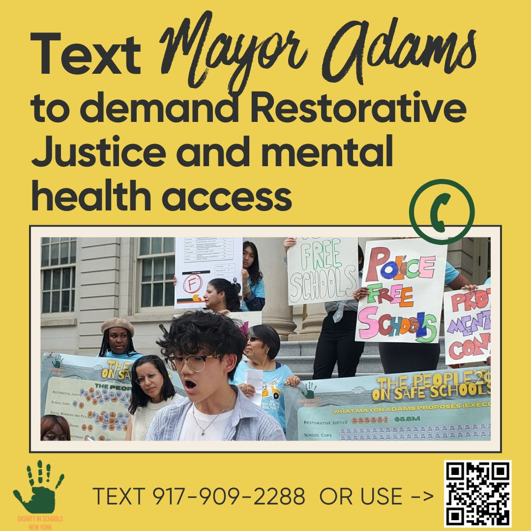 Please take two minutes TODAY to text the Mayor that we need the full $12M restored for Restorative Justice.