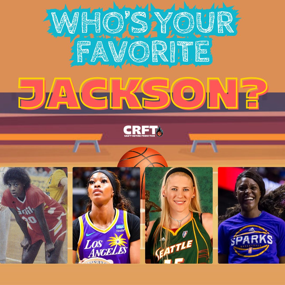 cantretireproj's tweet photo. There have been some incredible Jackson’s who have graced the W, but which one is your favorite? 🤔

#WNBA #rickeajackson #laurenjackson #tiffanyjackson #tammyjackson #jacksons #womenshoops #wnbahistory #wnbalegends #NCAAWBB https://t.co/ZKrfjokkUX
