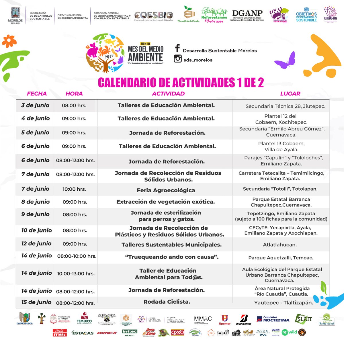coesbio's tweet photo. En #Morelos nos sumamos a las actividades de “Junio, mes del medio ambiente”.
¡Participa con tu familia y amigos en nuestras actividades! Consulta el calendario
en:
https://t.co/ZwZg32ZEjc
#PorLaRestauraciónDeLosEcosistemas #Junio
#UnaSolaTierra #GeneraciónRestauración #México https://t.co/zfbEo66Lfu