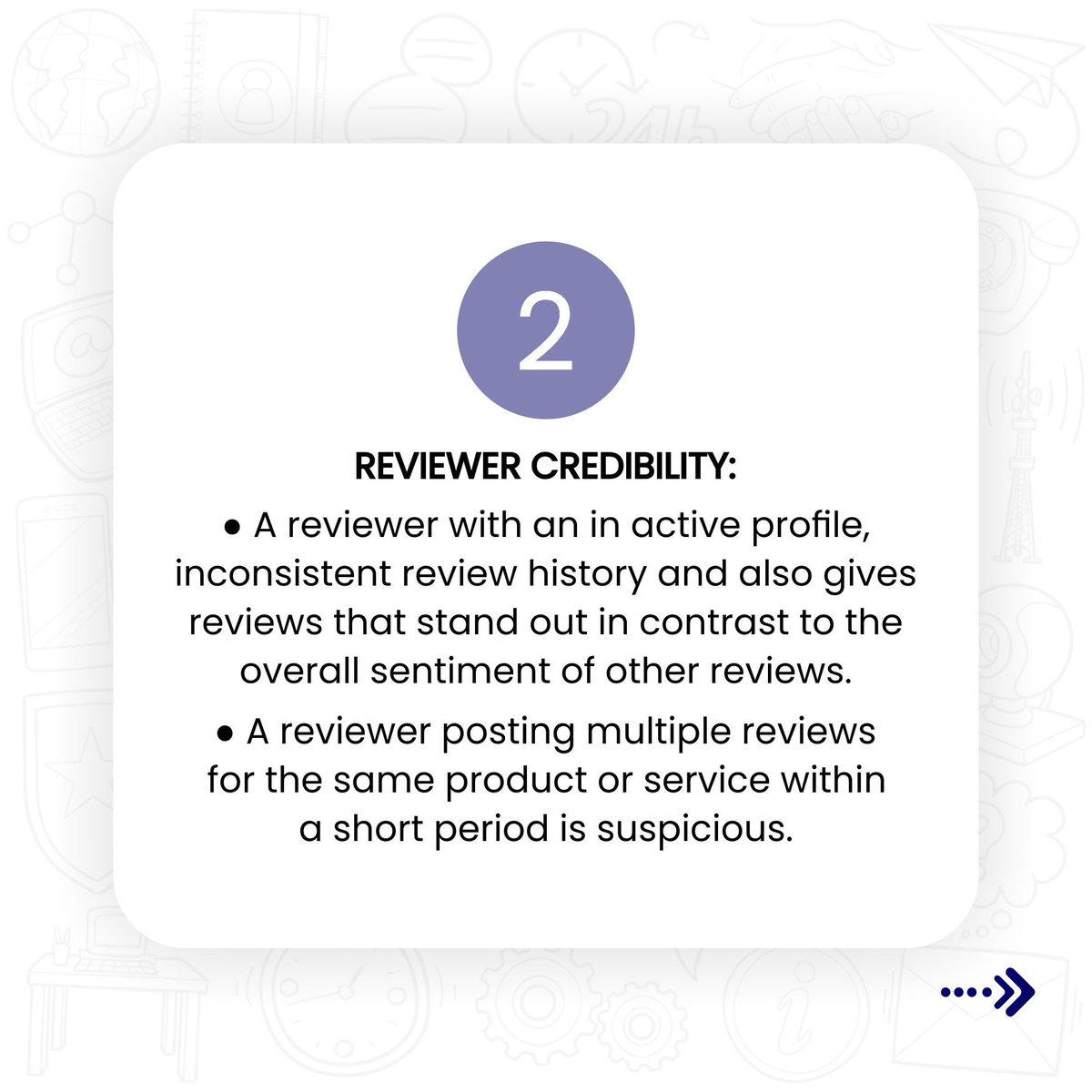 use_parrot's tweet photo. Reviews are powerful tools, but can be misleading when they're fake.
Swipe to learn how to spot reviews that MIGHT be fake and ensure you choose the BEST businesses!
#fakereviews #redflagsinreviews #detailedreviews #readreviews https://t.co/XmWErvmTPU