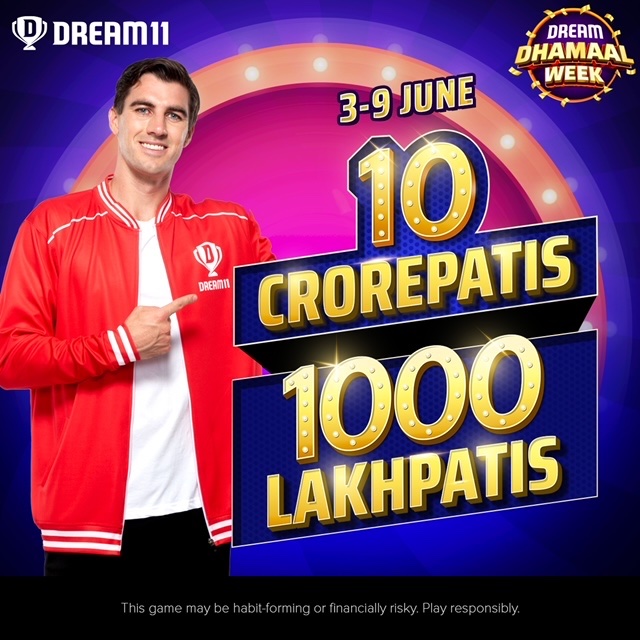 patcummins30's tweet photo. An offer that is too good to miss this week! 10 Crorepatis and 1,000 Lakhpatis - Dream Dhamaal Week!

#Ad #DreamDhamaalWeek #10Crorepatis #1000Lakhpatis @Dream11 https://t.co/17qjB2wXmf