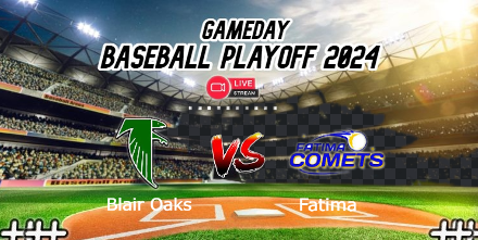 Fatima vs Blair Oaks🚨⚾️Baseball Playoff🚨
📺Live On: bit.ly/3wobsBl
 today @ 6p.
<a href="/BHSBaseball10/">Blair Oaks Baseball</a> <a href="/BlairOaksHSPrin/">Chris Marshall</a> <a href="/BHSBaseball10/">Blair Oaks Baseball</a> <a href="/coachagee/">Ashley Hoener</a> <a href="/BlairOaksSB/">Blair Oaks Softball</a> <a href="/DistrictFatima/">Fatima School District</a> <a href="/FatimaSoftball/">Fatima Comets Softball</a> <a href="/CometChronicle/">Comet Chronicle</a> <a href="/chrisellisbball/">chris ellis</a> <a href="/KleffnerBrody/">Brody Kleffner</a>