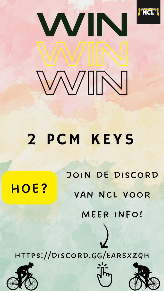 NCLPCM's tweet image. Do you want to win PCM 2024?
Join our discord and see how easy you can win it.
discord.gg/wWm5JgFT

#win #giveaway #cycling #pcm #pcm2024 #NCL #Cyanide