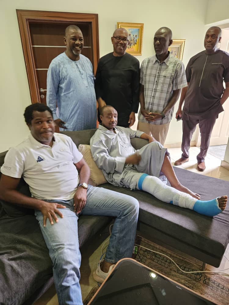 PeterObi's tweet photo. Today, I visited the Ex-Super Eagles star, Tijiani Babangida, who was involved in a fatal road accident last month in Kaduna. I went to condole with him on the sad loss of his son and his younger brother, Ibrahim Babangida, former Under 17 World Champion, to the tragic accident. https://t.co/XVCHiYjauj