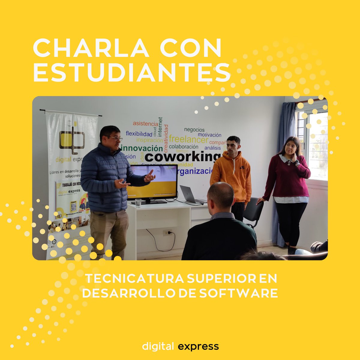 _DigitalExpress's tweet photo. Esta semana recibimos a las y los estudiantes del primer año de la materia de Práctica Prfesionalizante I de la Tecnicatura Superior en Desarrollo de Software, con una charla brindada por el gran equipo de Digital Express✨💪🏼

¡Gracias por su atención y compromiso! 🚀 https://t.co/aTd7SM7SJt