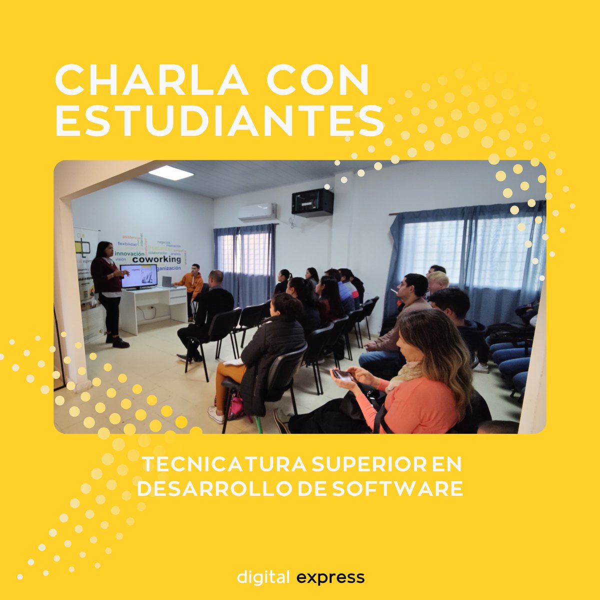 _DigitalExpress's tweet photo. Esta semana recibimos a las y los estudiantes del primer año de la materia de Práctica Prfesionalizante I de la Tecnicatura Superior en Desarrollo de Software, con una charla brindada por el gran equipo de Digital Express✨💪🏼

¡Gracias por su atención y compromiso! 🚀 https://t.co/aTd7SM7SJt