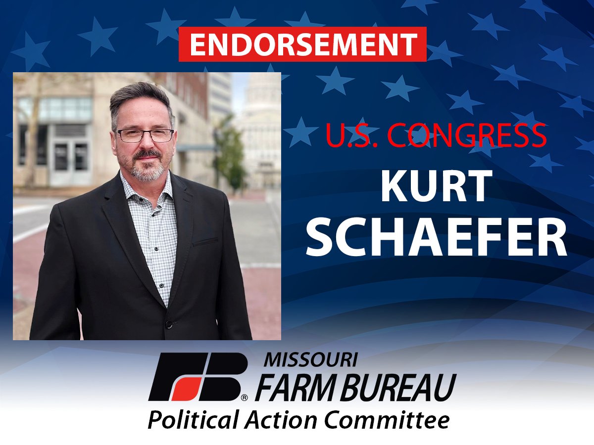 NEWS || <a href="/KurtUSchaefer/">Kurt U. Schaefer</a> Endorsed by MOFB PAC for U.S. House of Representatives

“Throughout his time in the Missouri Senate, Kurt Schaefer understood what was needed to secure the long-term sustainability of agriculture in the state,” said James Koepke, chairman of the East