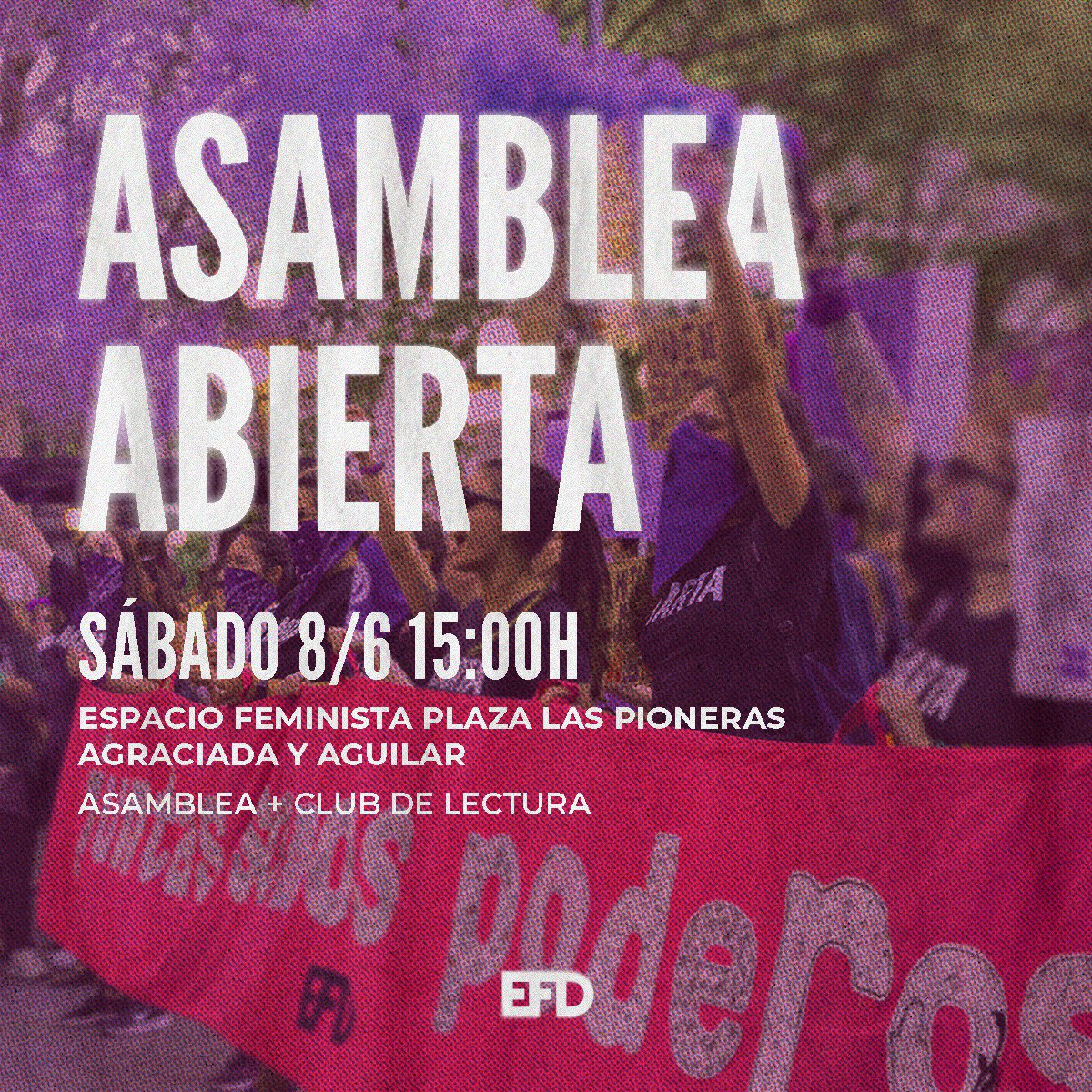 EFDiversas's tweet photo. El camino es colectivo. 

Te esperamos en nuestro próximo asamblea encuentro el sábado 8 de junio a las 15:00H en el Espacio Feminista Las Pioneras (Av. Agraciada y Aguilar) https://t.co/v0m1P9m5nz