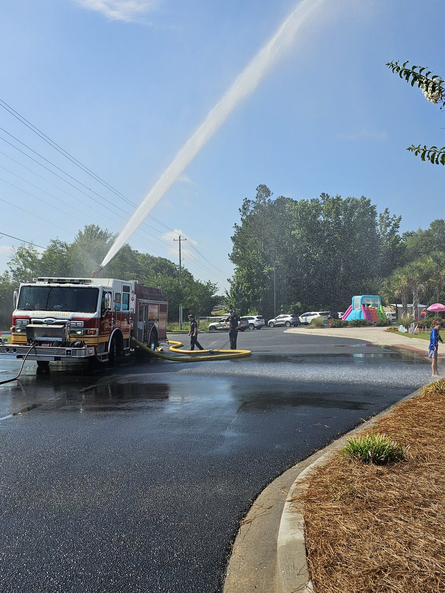 statesborofire's tweet photo. What an amazing morning at Compassion Christian Church's kids camp! Our firefighters had an absolute blast cooling off and joining in on the fun with everyone. 

Thank you for inviting us to be a part of such a great community gathering! https://t.co/1Ca7pvLCVt