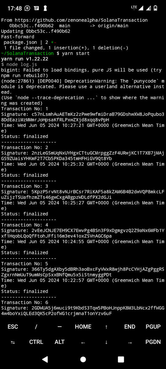 BraKoose's tweet image. Started my career as a Solana Blockchain Developer. I just wrote a basic function to get logs of transactions on smart contracts. Running it on my phone. 
#BlockchainJob #BlockchainTech #BlockchainDeveloper