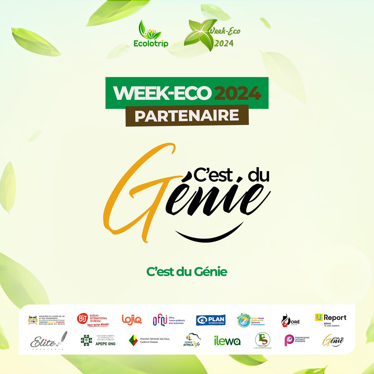[#Weekeco2024: Ils nous accompagnent!]

Qui a dit que les écolos n’ont pas de culture générale ?🤔 Vous blaguez hein!😌

Rendez-vous à la #Weekeco pour découvrir de nouvelles dimensions de la culture tant générale qu’environnementale de nos participants avec <a href="/C_Du_Genie/">C'est Du Génie</a>