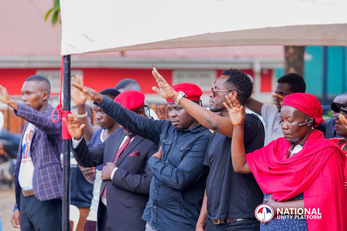 NUP_Ug's tweet photo. We've held a vigil at our headquarters in Kavule to honor our fallen comrade Okwai James Wasoti aka Kabogo. Our leaders eulogized him as a respectful gentleman with huge commitment for work. His family members were also present and we did condole with them. The deceased will be laid to rest in Paidha, Zombo District on Saturday June 8th. May his soul RIP 🙏.