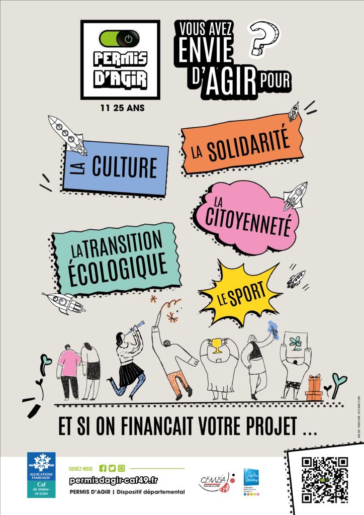 ⭐ Dans mon réseau il y a... ⭐
PERMIS D’AGIR : Aide au financement de projets jeunes 11-25 ans
La CAF de Maine-et-Loire soutient les initiatives de jeunes de 11 à 25 ans et leurs projets
Date limite du prochain dépôt  des dossiers
📅07 juin
>> + d'infos buff.ly/3Ja7dK9