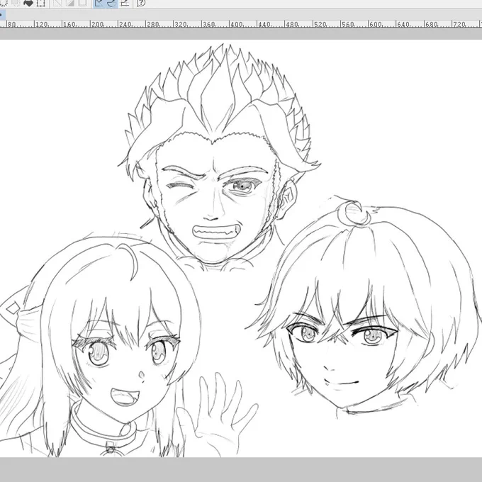 WIP
6/10が原作Wii版ゼノブレイド無印の14周年になりますので、この3人を描こうかと思ってます。まとまった休みが無いので当日間に合うか微妙… 