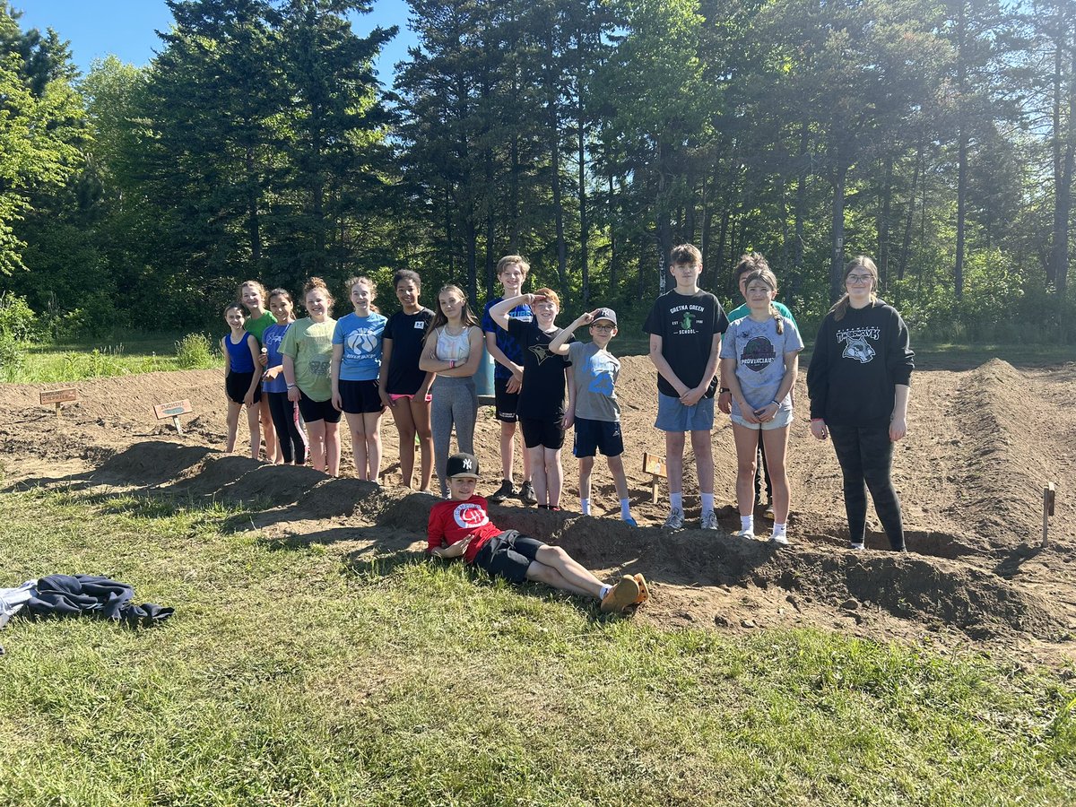 Busy bees over at <a href="/GretnaG/">Gretna Green</a> school! We spent yesterday building the rows for our potato and carrot field. Planted them, cleaned up the area and planted the raised carrot beds. Hoping for another awesome yield this Fall 🤞