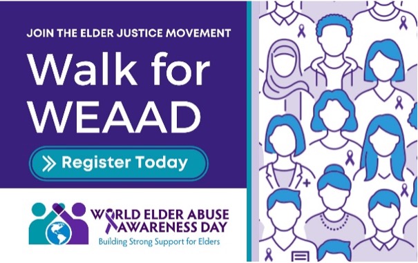 Let’s build a national #ElderJustice movement, through movement! Tell your community why you’re walking to raise awareness of elder abuse, and why the cause is important to you. Sign up to #Walk4WEAAD: charity-miles.typeform.com/weaad