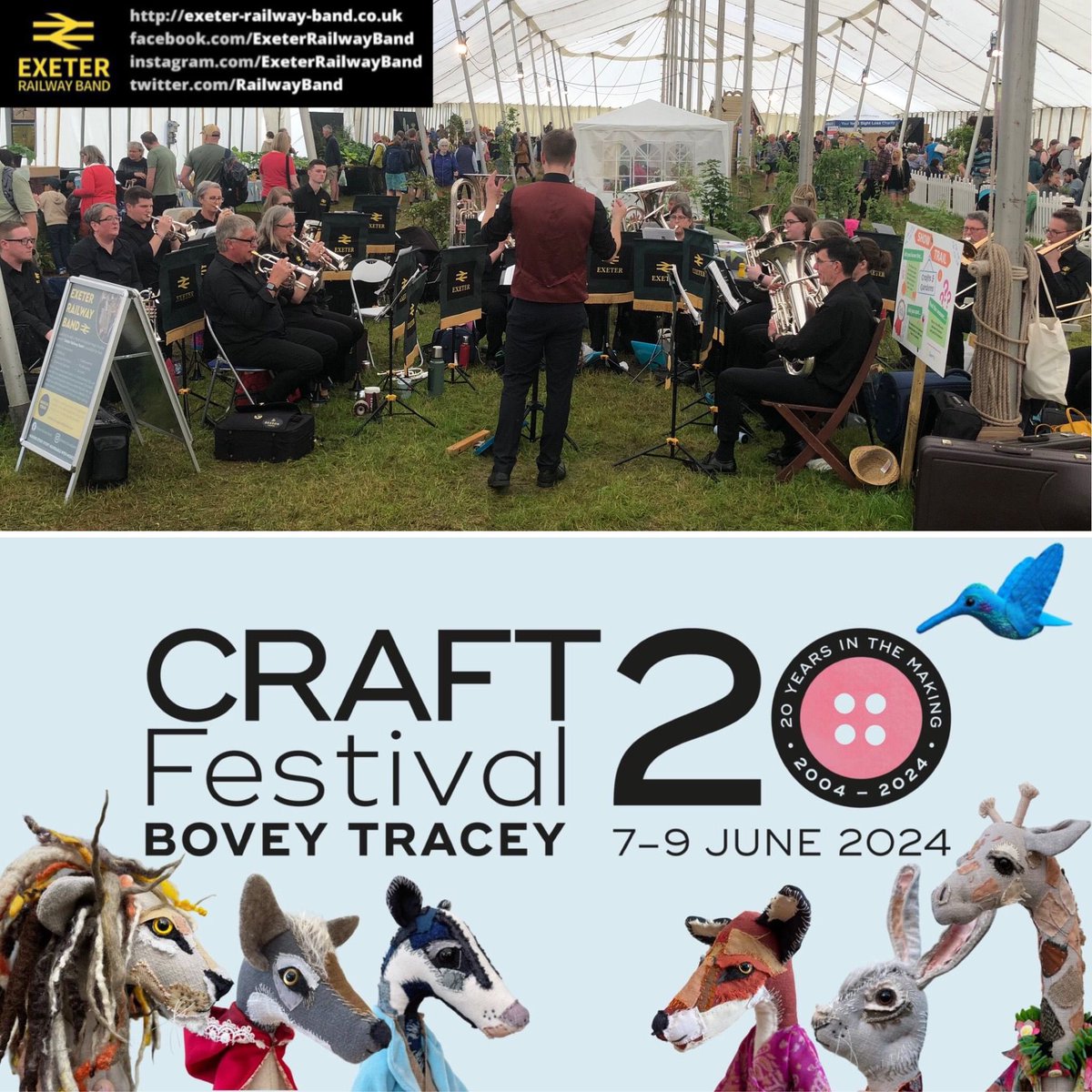 RailwayBand's tweet photo. Exeter Railway band will be performing at the Bovey Tracey Craft Festival this coming Saturday (8th June) from 4:30pm.

https://t.co/NVWTnl7GTO https://t.co/1biK7007Gq