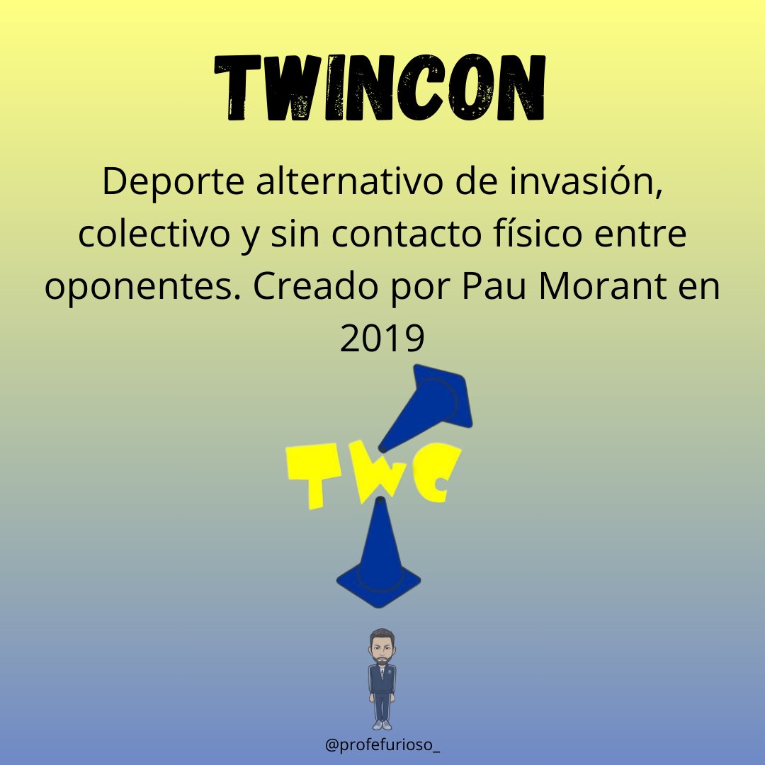 profefurioso_'s tweet photo. El 3er deporte alternativo del 𝗚𝗥𝗨𝗣𝗢 𝟴 del #TAPADA #Edufis es el 𝗧𝗪𝗜����𝗖𝗢𝗡 (@Twincon_esp).
Hilo con información del mismo para practicarlo desde #EducaciónFísica 🧵👇 https://t.co/iKY8EDYhMR
