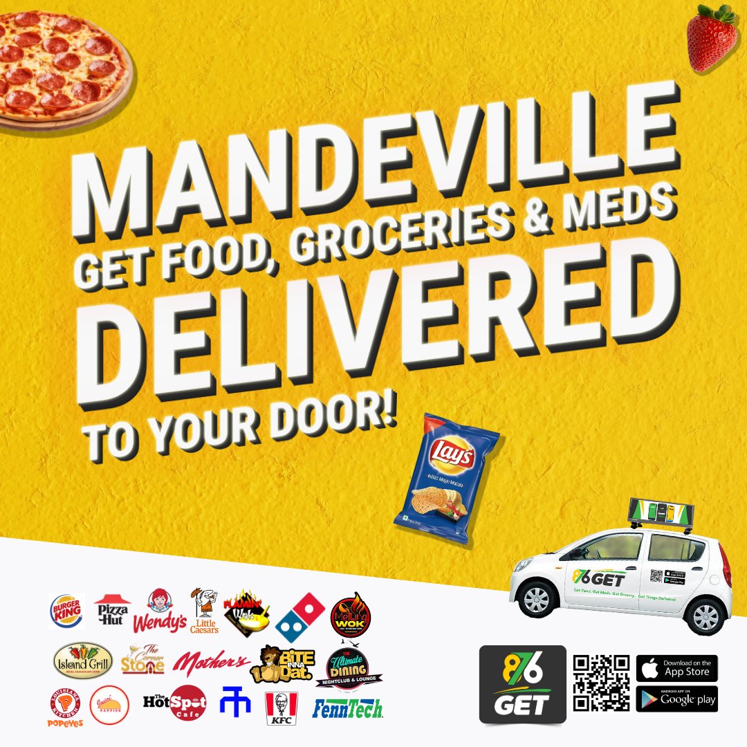 876Get's tweet photo. Exciting news, #Mandeville! We have made your experience more convenient and reliable. Skip the lines and enjoy with your loved one. We deliver your essential items to your doorstep. 😊

Download the #876GetApp and start ordering now! 📱
.
.
#DeliveryService #Jamaica https://t.co/bsFB3AeOjp