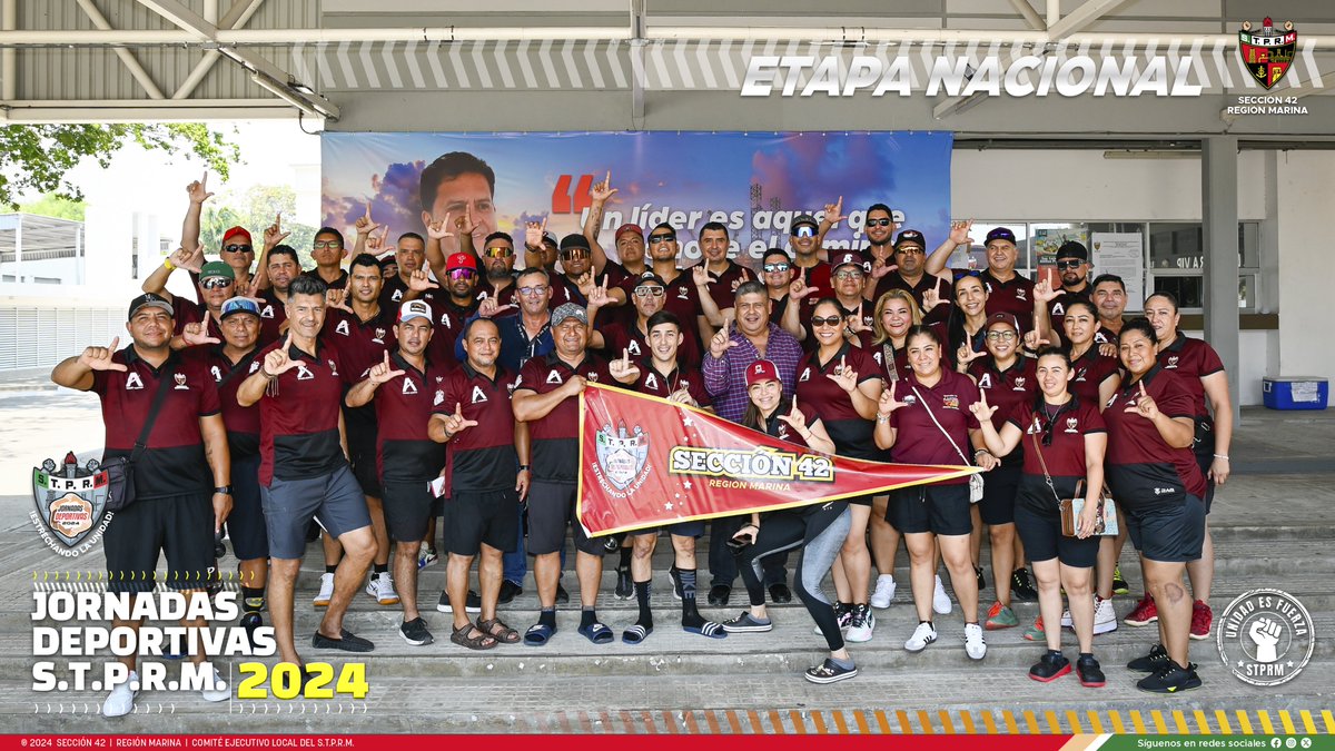 Seccion42_STPRM's tweet photo. ¡Estamos listos y en camino!

Nuestros jugadores están listos y han partido ya, rumbo a la Etapa Nacional de las #JornadasDeportivasSTPRM2024

#MasUnidosQueNunca 
#SomosSTPRM 
#UnidosVenceremos
@lgps03101
@MarcoAzuara1 https://t.co/AzO9vLNO9I