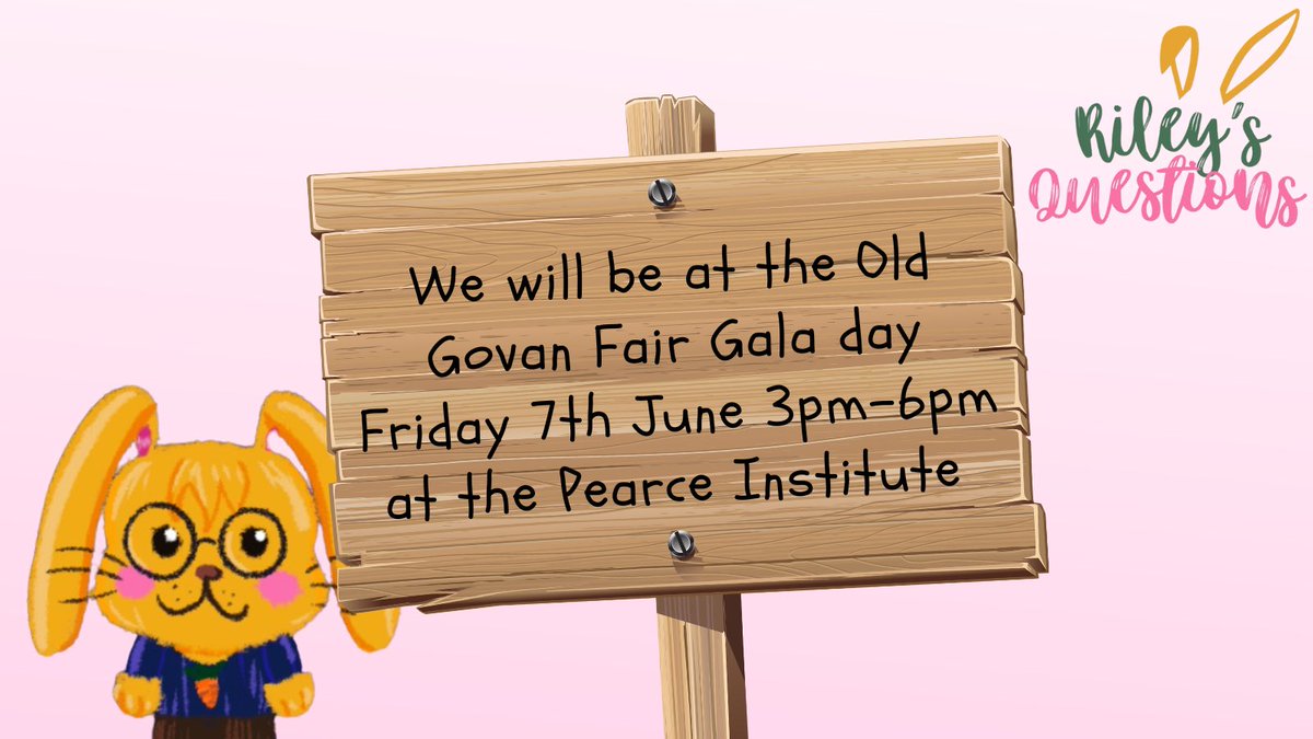 RileysQuestion's tweet image. So excited to say that we have a stall at the Old Govan Fair gala day. We will have some exciting stuff on sale as well as the chance to preorder our new book.