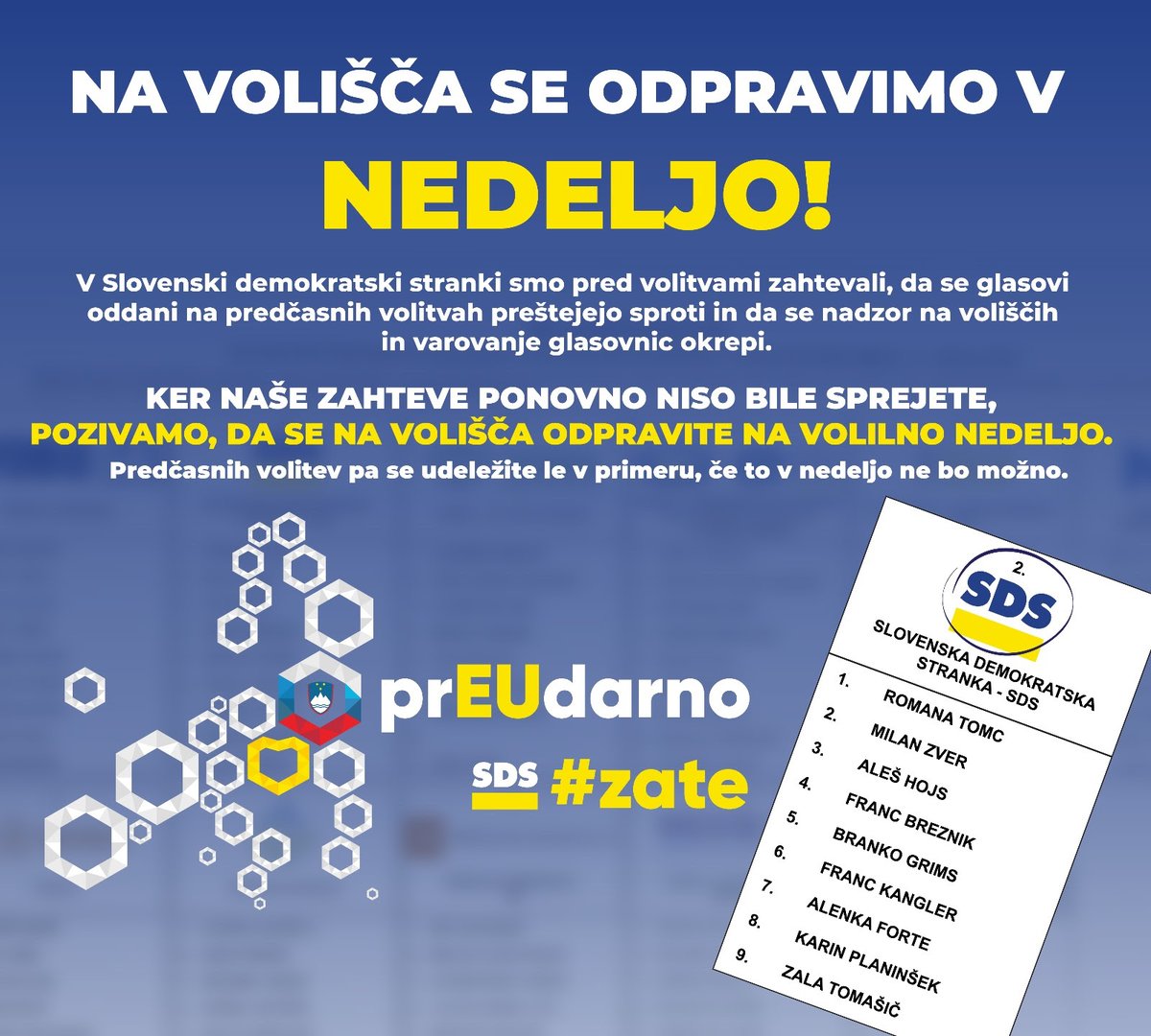 LesjakMatjaz's tweet photo. Želel bi si, da se moji prijatelji tokrat odločijo prEUdarno. Vesel in ponosen sem, da sem v družini najboljših. Prispevaj k zmagi tudi ti. ⬇️ https://t.co/b8ZmybD4Vh