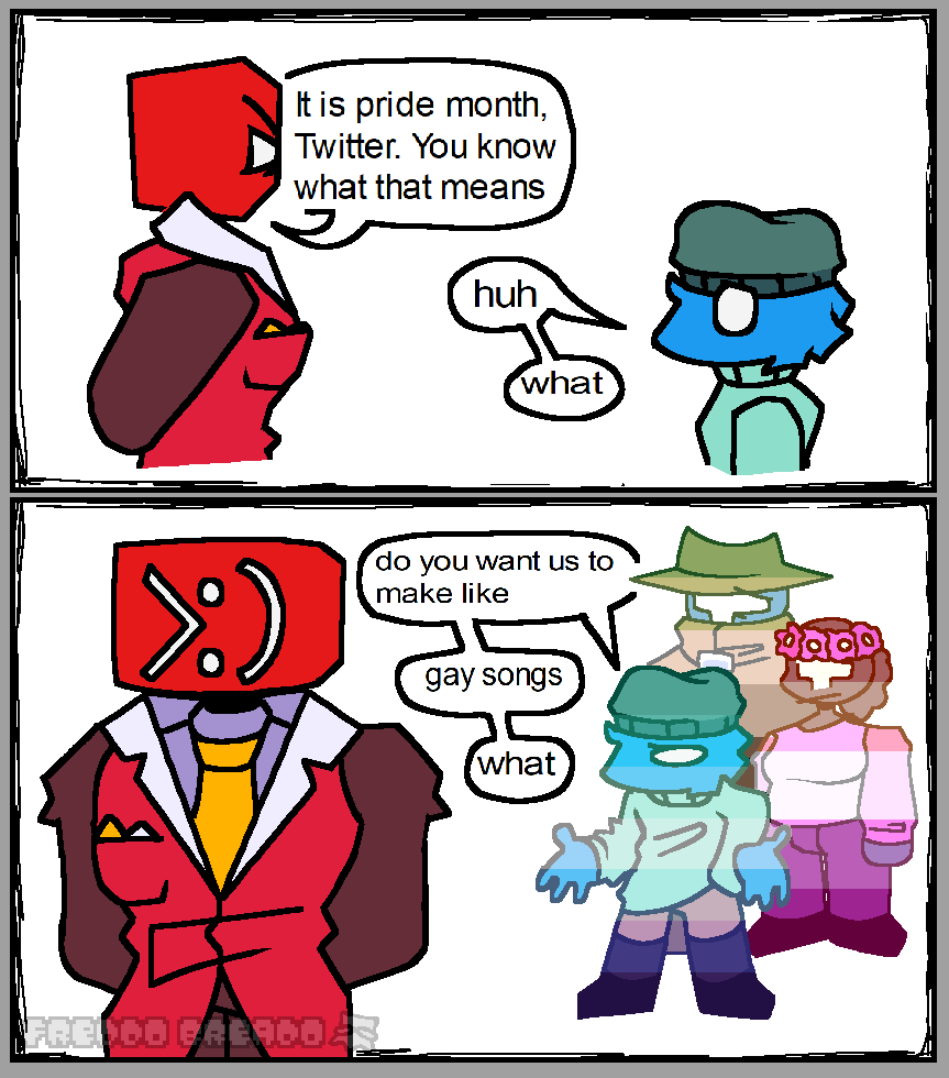 Freddo_Breado's tweet photo. happy pride!! enjoy this rare freddo breado art now https://t.co/GfQpf7NUj2