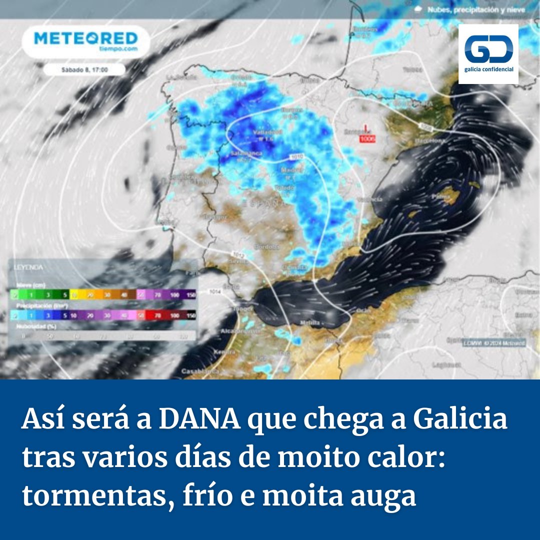 Gconfidencial's tweet photo. A información detallada xa na nosa web 👉🏻 #galiciaconfidencial #galicia #tempo #temporal #borrasca #tormenta #aemet #choiva #dana https://t.co/3JThCJBptl