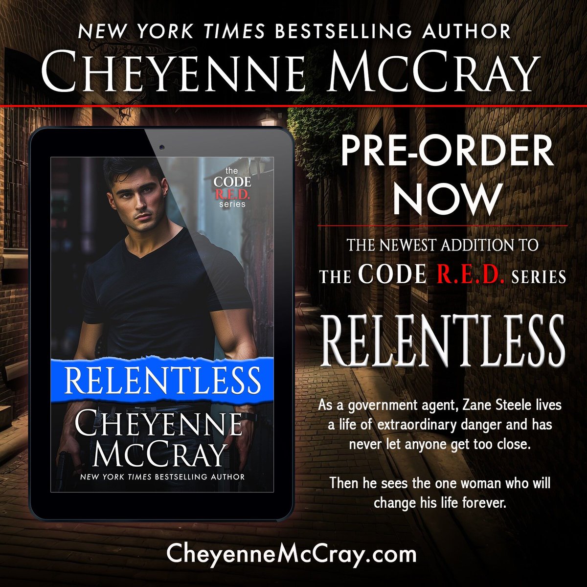 CheyenneMcCray's tweet photo. Relentless is on preorder! It is a Code R.E.D. novella about Zane Steele and Willow, one of my favorite heroines. 😁 
https://t.co/hcOS7qEw1r
#writerscommunity #codered #relentless #actionandsuspenseismyfavoritegenre #romanticsuspense #romanceauthor #romancereader #cheyennemccray https://t.co/4JnFRwpqTZ