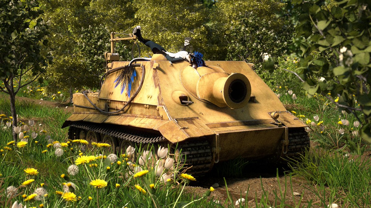 DangerousSynth's tweet photo. Hewo~ It's me, Drag~ come to see me on streaming and help me to growing up into my twitch channel
https://t.co/0V3jS31KGi

Here you can see an amazing render from my dear friend with my special love tank, the sturmtiger 🩵 https://t.co/zxGFsc3N31
