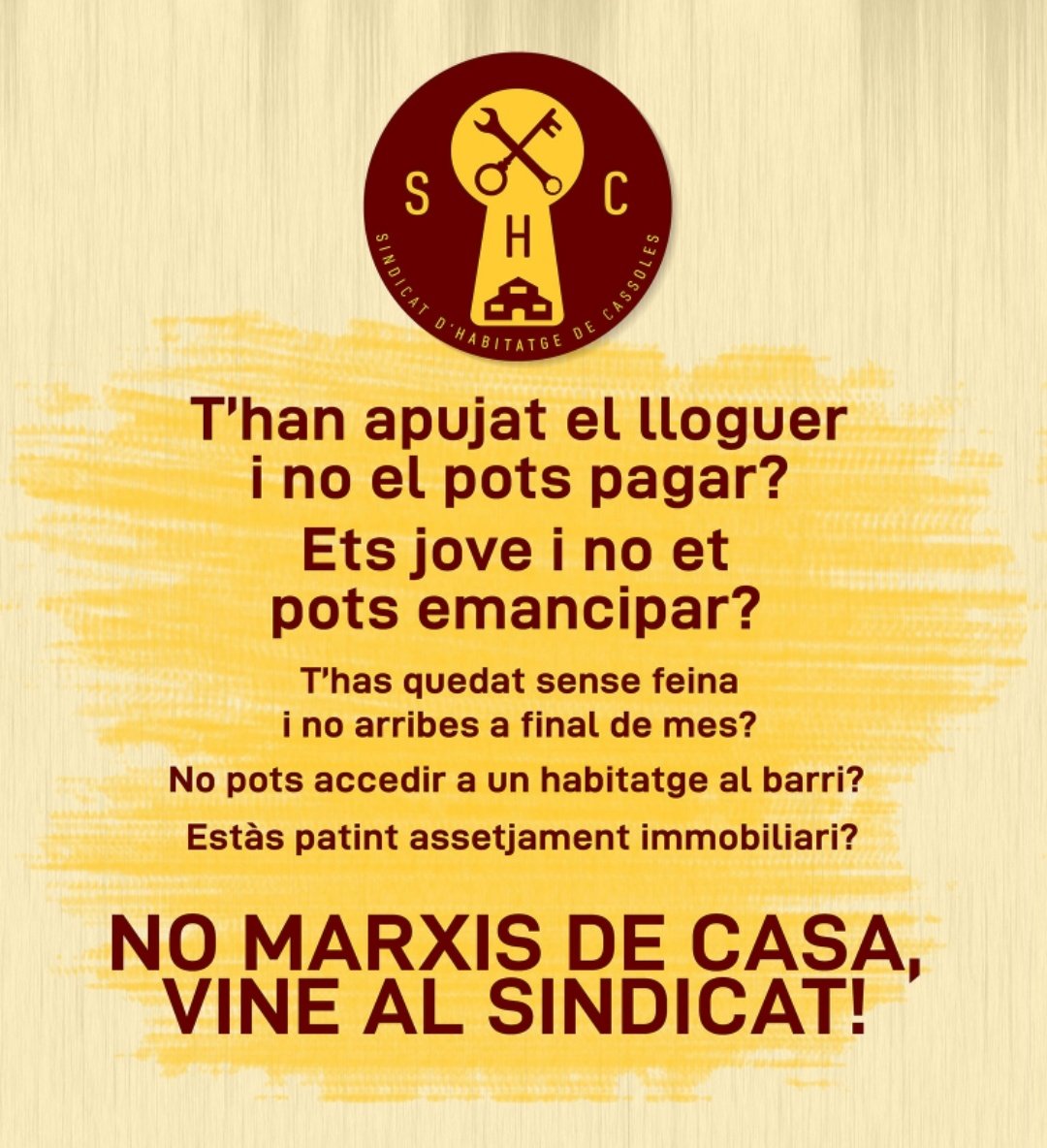 Una situació que pateixen companyes del sindicat abocades a la permanent excepcionalitat per un sistema profundament racista i classista.

Ens organitzem perquè ho volem tot: pa, sostre i treball per totes i cadascuna de les nostres companyes.

Organitzat amb el sindicat!