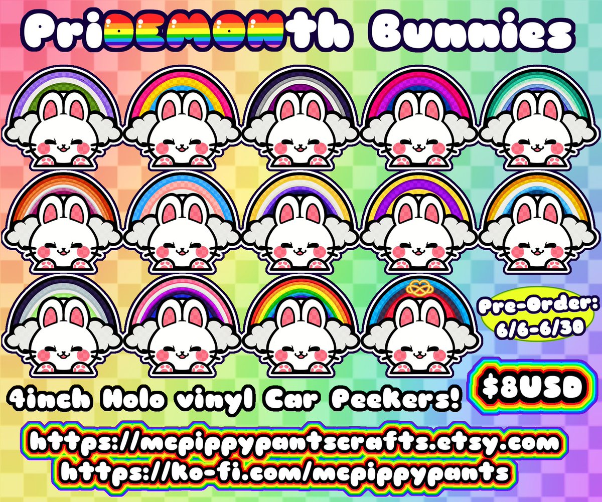 mcpippypants's tweet photo. Happy pride!! I have a new preorder dropping!
introducing Car Peekers!
-8 USD
- 14 flag colors
-custom flag choice available!
-pre order is from 6/6 to 6/30 https://t.co/LQtBwtIlnh