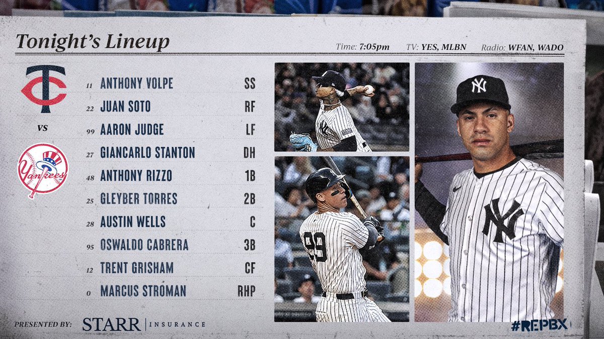 Yankees's tweet photo. Thursday Series Finale. 

#RepBX https://t.co/AHpatLqbr8