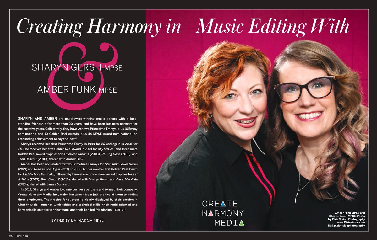 harmony_create's tweet photo. Thank you so much MPSE for featuring us on your Summer edition of Wavelength! We couldn’t be more honored.

https://t.co/mXsAh2Vw0u?

#mpse #musicediting #postproduction #chm #createharmonymedia #womeninbusiness #womenownedbusiness #music https://t.co/rNQGI1II0u