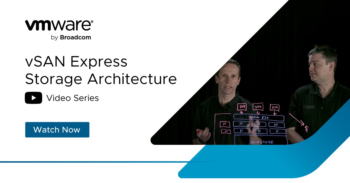 What can users expect from #vSAN Express Storage Architecture Update 1 and Update 2?

▪️ Enhanced durability and resilience
▪️ Reduced failure impact
▪️ Improved recovery speed

Learn more in the new Lightboard series: blogs.vmware.com/virtualblocks/…