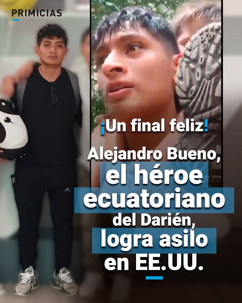 Alejandro Bueno, el migrante ecuatoriano que ayudó a un niño venezolano a cruzar el Darién, finalmente llegó a Nueva York, Estados Unidos. prim.ec/pVfs50Sbcbn