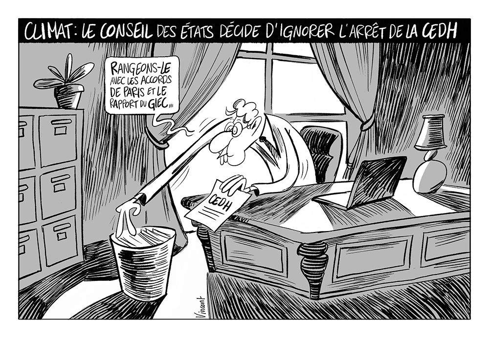 Climat: le Conseil des Etats décide d’ignorer l’arrêt de la CEDH 
#LeDessindeVincent #Suisse #climat #CEDH