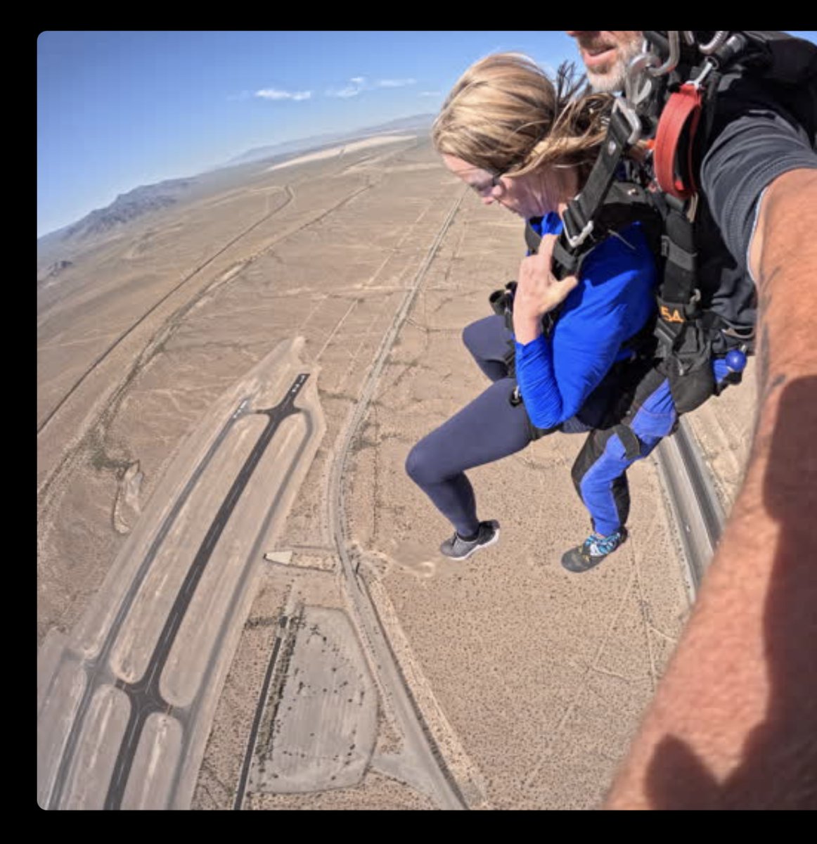 My first time skydiving... and it was probably the most exciting thing I've done in my life!!! If you get the chance-- don't pass it up! You can see the joy on my face. 😃