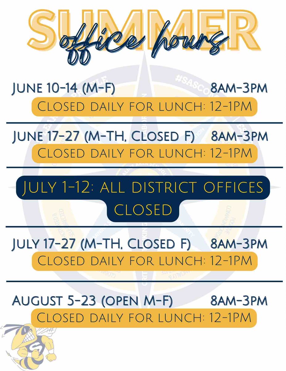 Saline High School Summer Office Hours
