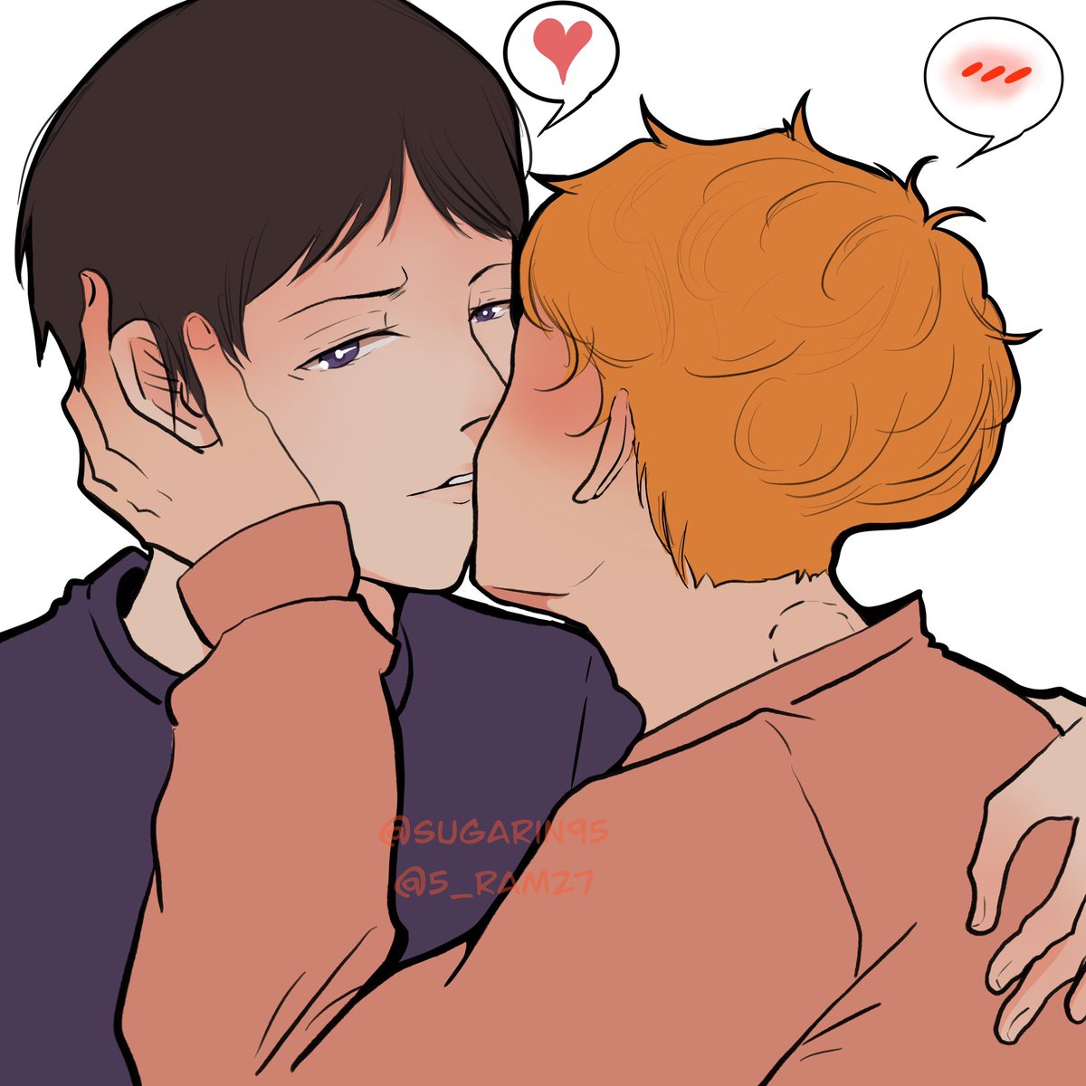 Happy pride everyone ~ I am back for the summer and I hope y’all doing okay. Please do not repost.  Kageyama x Hinata. 
#kagehina #haikyuu #haikyuuships #kageyamatobio #hinatashoyo