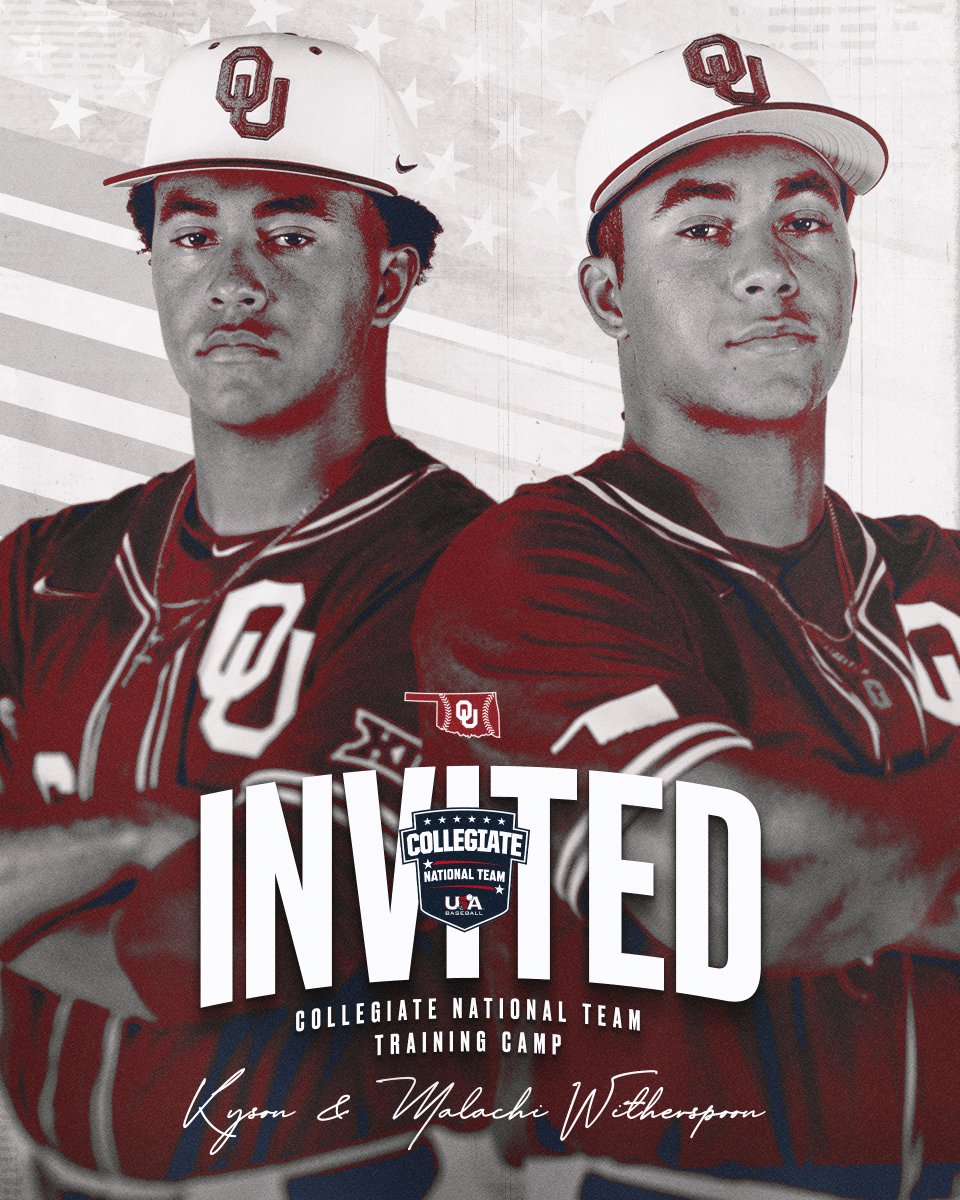 Oklahoma Baseball (@ou_baseball) on Twitter photo The Brothers Witherspoon » 🇺🇸
<a href="/kybone904/">Kyson Witherspoon</a> & <a href="/MalachiW215/">Malachi Witherspoon</a> have been invited to <a href="/USABaseballCNT/">USA Baseball CNT</a> Training Camp! The Brothers Witherspoon » 🇺🇸
<a href="/kybone904/">Kyson Witherspoon</a> & <a href="/MalachiW215/">Malachi Witherspoon</a> have been invited to <a href="/USABaseballCNT/">USA Baseball CNT</a> Training Camp!