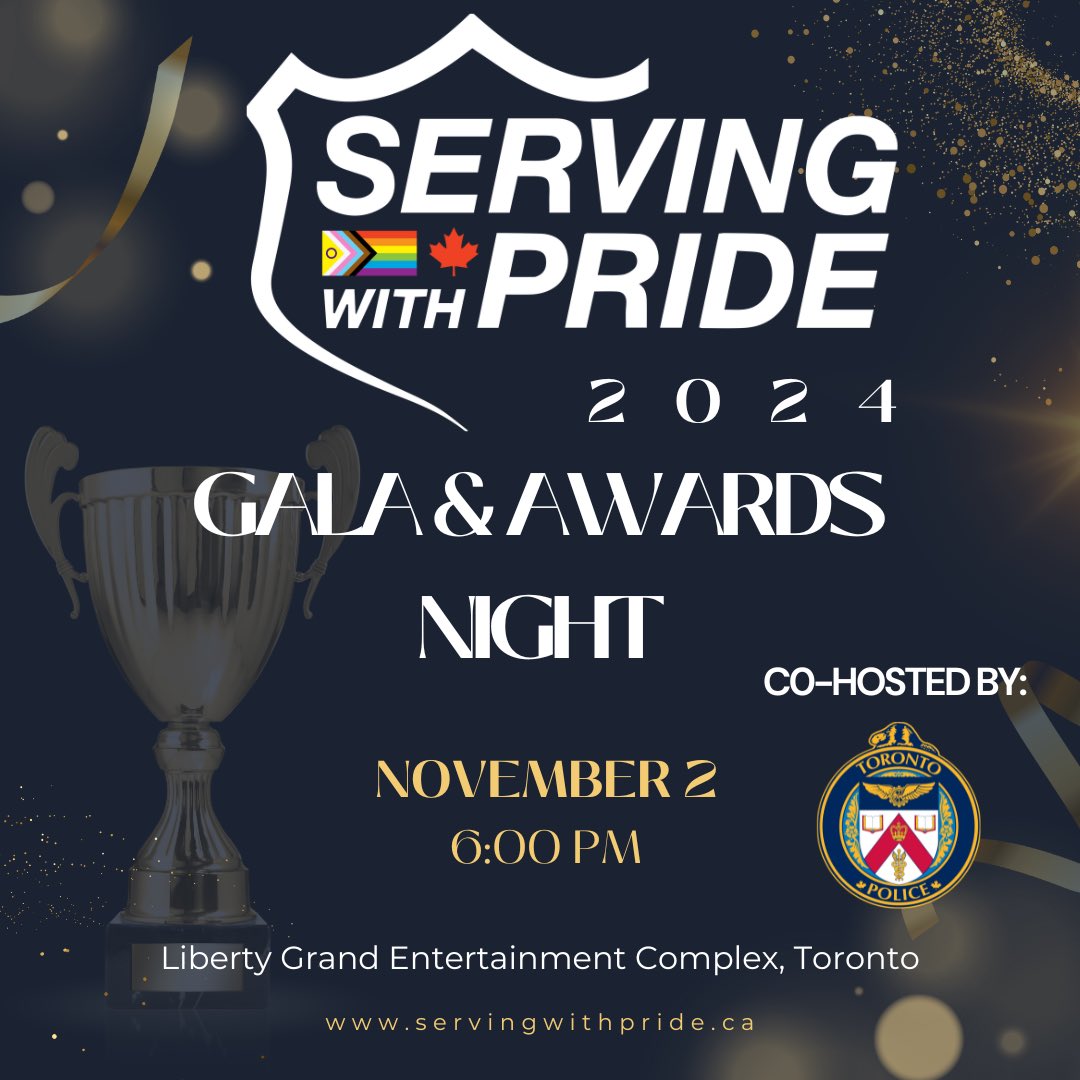 SAVE THE DATE! The 2024 Gala &amp; Awards Night is set for November 2 at 6:00 p.m.  This year’s gala will be co-hosted by the Toronto Police Service and taking place at the Liberty Grand Entertainment Complex! Stay-tuned for more updates! We can’t wait to see you there!