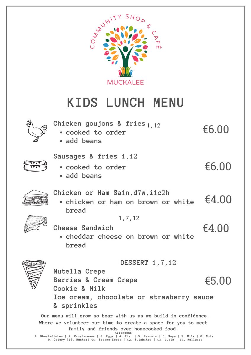 muckaleecc's tweet image. See our current menus below.
Open 9-8pm tomorrow, Friday 7th and 9-12.30pm Saturday 8th June. #Muckalee #Muckaleecommunityshopandcafe