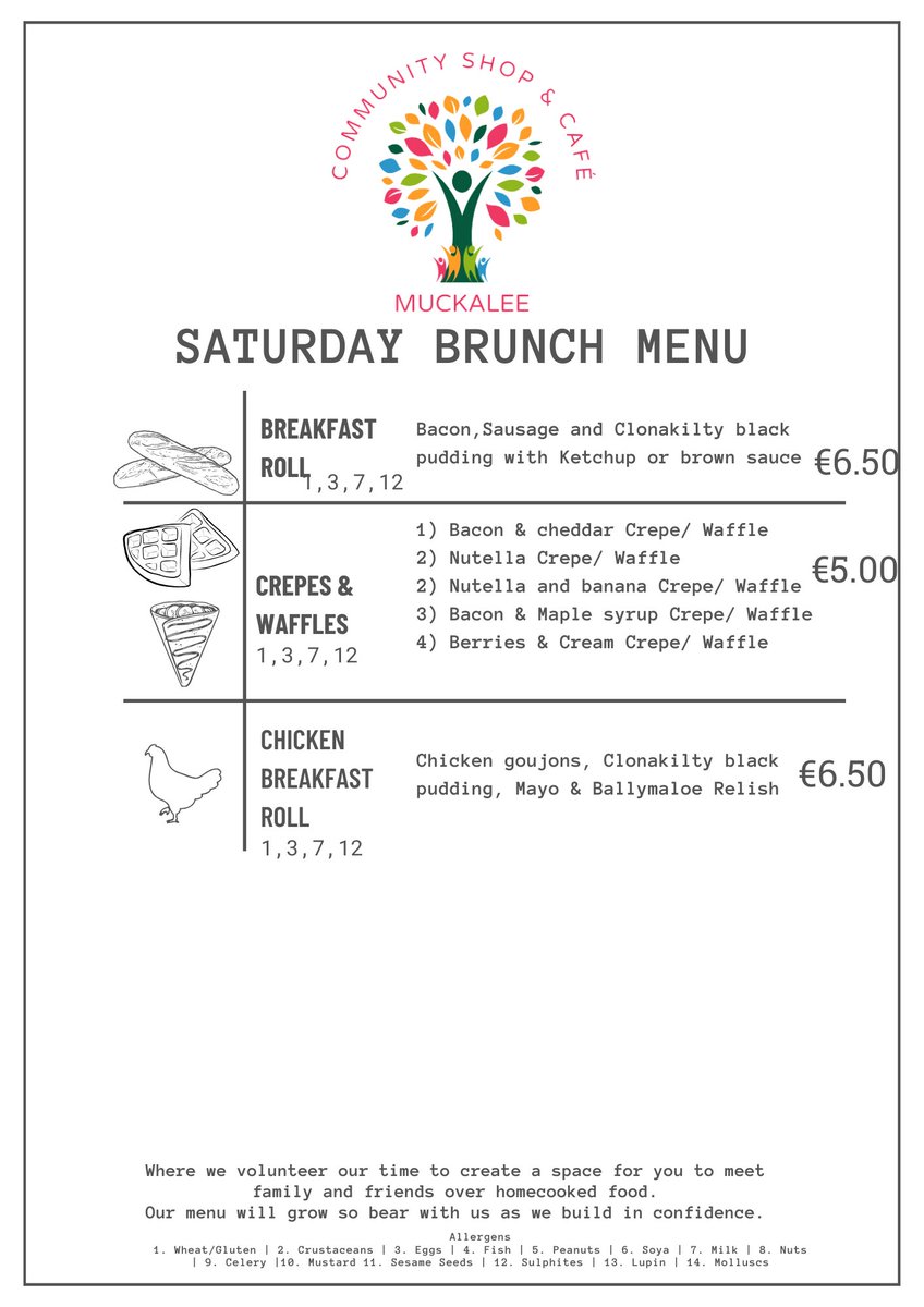 muckaleecc's tweet image. See our current menus below.
Open 9-8pm tomorrow, Friday 7th and 9-12.30pm Saturday 8th June. #Muckalee #Muckaleecommunityshopandcafe