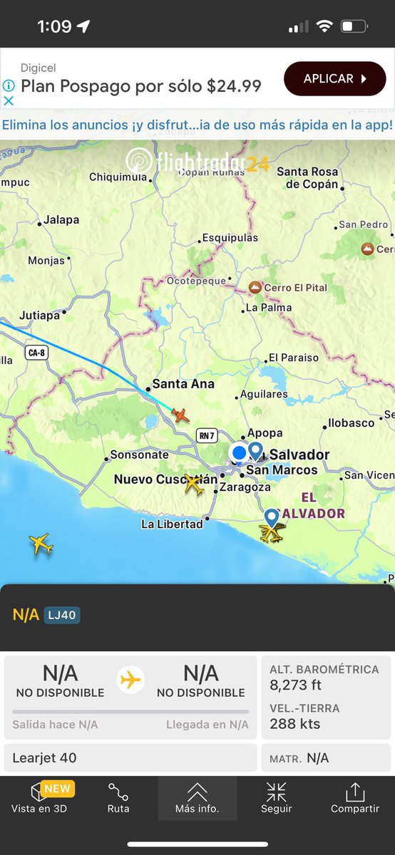 diego_23r's tweet photo. @PandoraOjo @AsambleaSV @LauraPocaSV Mocho moviendo aéreo no?. Ahora un jet privado proveniente de Guatemala https://t.co/EOVuBjXg9V