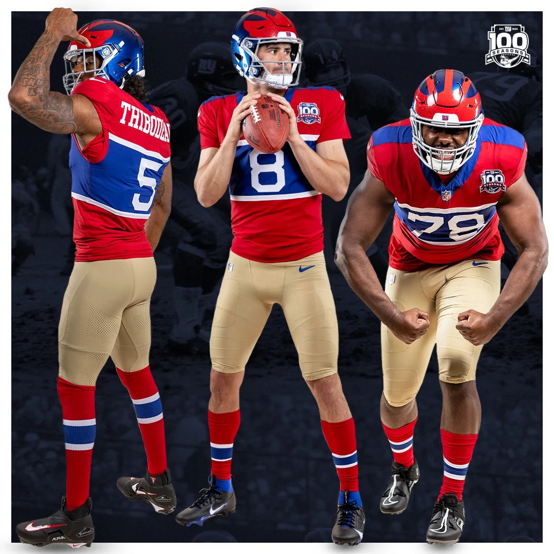 MySportsUpdate's tweet photo. The Giants will be wearing their "century red" uniforms in Week 1 against the #Vikings at MetLife Stadium. https://t.co/85CNuiwBVT